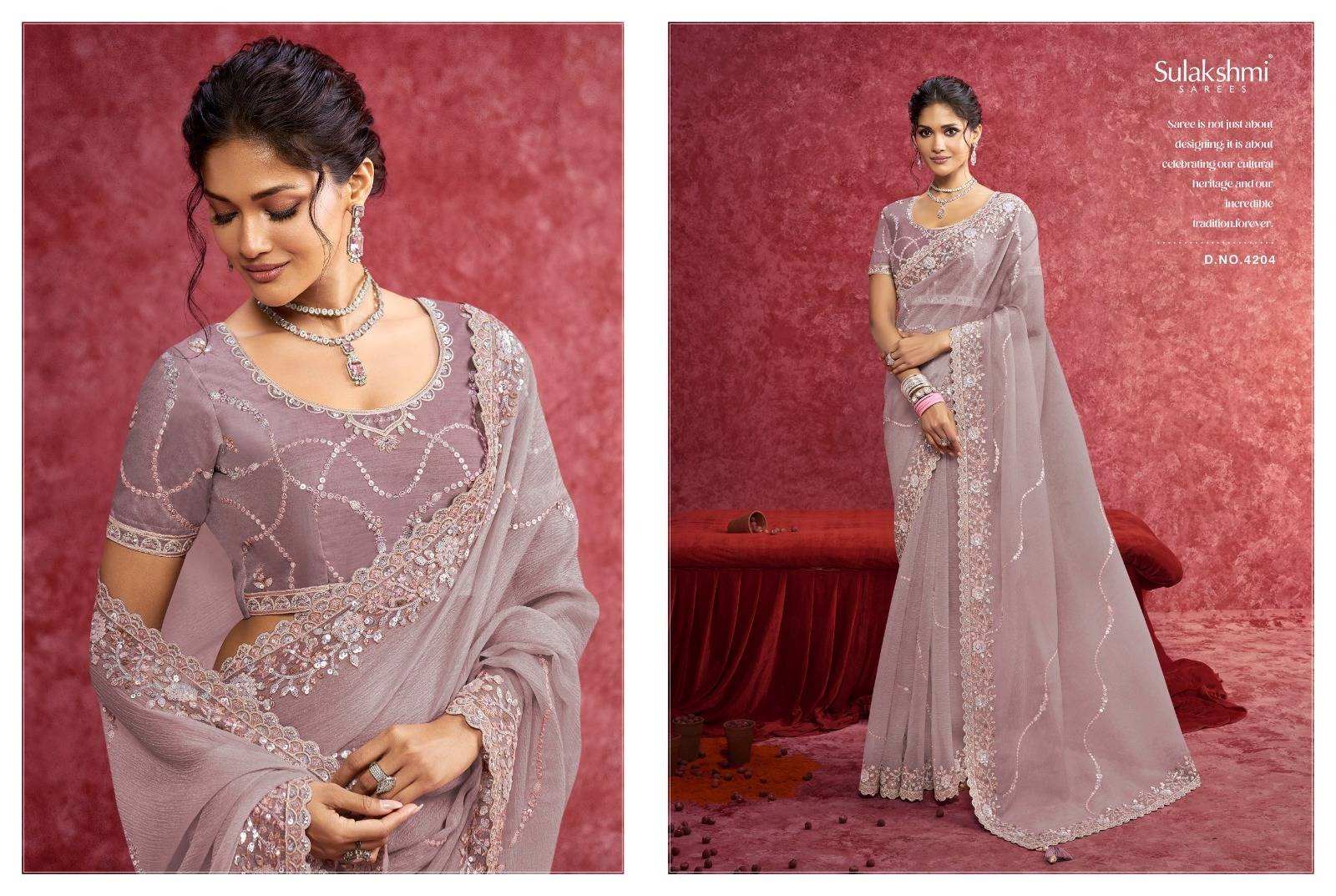  Ambika By Sulakshmi 4201 To 4209 Series Indian Traditional Wear Collection Fancy Colorful Party Wear Soft Silk Saree At Wholesale Price